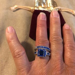 Sterling Silver ring with blue sapphire